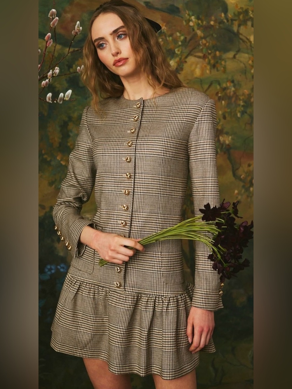 Cara Cara Adams Dress Plaid Button-Front  - Beige/Black